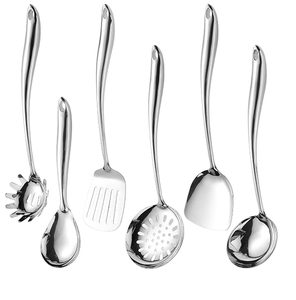 Cuillère de cuisine en acier inoxydable, design moderne et élégant, ensemble d'ustensiles de cuisine de qualité supérieure, ensemble de cuillères de cuisine à prix avantageux - Product Image 2