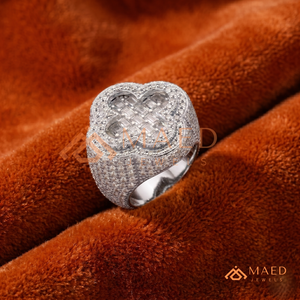 <b>Mens</b> <b>Silver</b> Tone Moissanite Diamond Clover <b>Ring</b> Hip Hop Statement Jewelry Fashion <b>Ring</b> for <b>Men</b> Stylish - Product Image 6