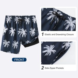 Durable Sublimation Men's <b>Board</b> Shorts Breathable Canvas Front Logo Moisture Wicking Athletic Wear for Daily Use - Product Image 4