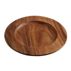 Assiette de service en bois écologique de haute qualité, forme élégante, finition brillante, design moderne, multi-usages, pour la cuisine, la maison, les mariages et les fêtes - Product Image 5