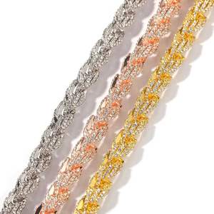 Collier chaîne cubaine en argent sterling 925, micro-pavé de diamants CZ, bijoux de luxe hip-hop pour hommes et femmes - Product Image 4