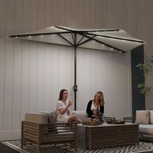 Ombrellone da Esterno per Piccolo Balcone UPF 30+ con 8 Stecche, Manovella Inclinabile e Ventilata, Raggio di 3M per Uso in Spiaggia - Product Image 2