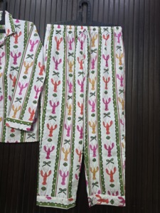 Ensemble de pyjama pour femme à imprimé homard, manches longues, boutons sur le devant, pantalon long jusqu'aux chevilles, en coton doux, vêtements de détente décontractés pour le printemps - Product Image 4