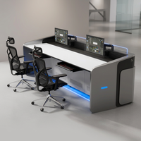 Console de salle de contrôle moderne : Poste de travail, mobilier de diffusion, console de centre de commande, solution de mise en page personnalisée
