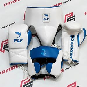 Equipo de Protección Personalizado al por Mayor para Entrenamiento de Boxeo, Color Rojo y Blanco, Juego Completo de Guantes, Protector de Cabeza e Ingle para Kickboxing y Muay Thai - Product Image 5