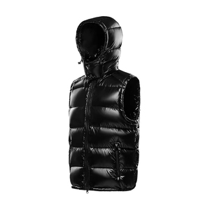OEM Customized <b>Men</b> Black Puffer <b>Jacket</b> Casual Winter Warm <b>Lightweight</b> Polyester Oversized Zipper Closure Solid Color Regular Fit - Product Image 2