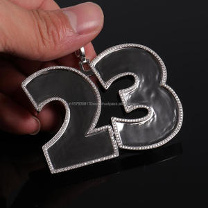 Collar con colgante numérico 23, diseño llamativo de doble dígito, contorno brillante, joyería de moda para hombres y mujeres, venta al por mayor - Product Image 1