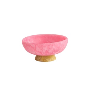 Bol de service minimaliste en résine vert sauge poli, fait main, durable, effet marbre classique, bol à fruits, bol de centre de table de luxe - Product Image 2