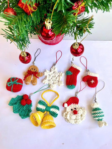 Set de Ganchillo para Hacer Muñecos Amigurumi Navideños de Fantasía, Modelo Educativo a Escala 1:4, Santa, Reno, Muñeco de Nieve, Árbol, Duende, de Algodón, Unisex - Product Image 5