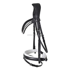 Brida acolchada de cuero inglés hecha a mano de calidad superior con banda de cejas de cristal duradera Proveedor superior Fabricante y mayorista - Product Image 6