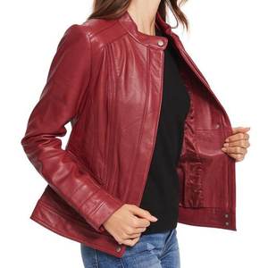 Nouvelles demandes, logo personnalisé, vestes rouges pour femmes, veste vintage pour l'hiver, manteaux en cuir élégants, veste bomber en fourrure véritable, streetwear - Product Image 4