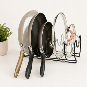 Pot and Pan Organizer Rack for Kitchen Cabinet Metal Cookware Storage with 6+ Slots for Frying Pans Lids and <b>Bakeware</b> - Product Image 2