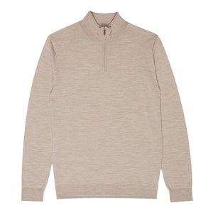 Men's Solid Color <b>Sweater</b> Full Sleeve 1/4 Zipper Pullover Winter Knitwear Anti-Pilling Cotton Material - Product Image 1