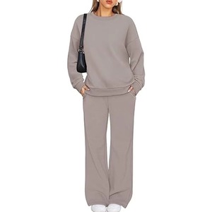 Custom <b>Women's</b> Long Sleeve Crew neck Sweat <b>suit</b> Jogger <b>Pants</b> Soft Fleece Two Piece Outfits <b>for</b> Autumn Featuring 360Gsm - Product Image 5