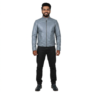 Wholesale <b>Mens</b> Fashion <b>Leather</b> <b>Jackets</b> Breathable Street Wear Custom Design High Quality Geneiune <b>Leather</b> <b>jacket</b> for <b>men</b> - Product Image 1