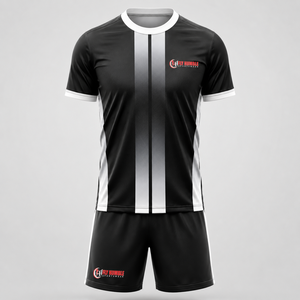 Conjunto de Camiseta y Pantalones Cortos de Fútbol Unisex Fly Humble en Negro y Verde, Transpirable, Ajuste Atlético, para Todas las Temporadas, Impresión Sublimada, 100% Poliéster - Product Image 4