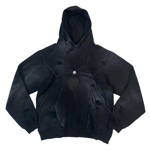 Sudadera con capucha y cremallera Y2K Spider para hombre |   Sudadera de Otoño Personalizada con Estampado y Bordado, Forrada, de Spandex/Algodón |   Forro Polar Grueso - Product Image 1