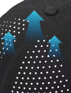 Unisex Breathable 100% Cotton Baseball Cap Perforated Design Adjustable Fit Hip Hop Travel Spring Summer Style Gray Navy <b>Black</b> - Product Image 5