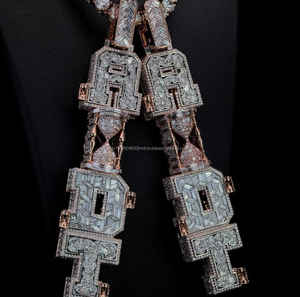 IGI/GIA Lab Grown Vintage 10k <b>Rose</b> Gold Wedding/Engagement Pendants Cut Diamond Unisex for Hip-hop Style Rap Jewelry - Product Image 3