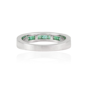 Best Selling Trendy 925 Sterling <b>Silver</b> Round Cut Natural <b>Emerald</b> Gemstone Half Eternity Band <b>Ring</b> For Women's - Product Image 6