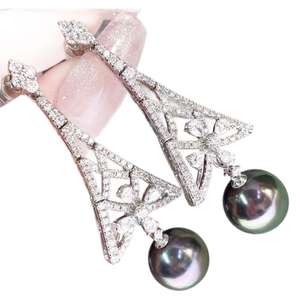 Fabricant en gros, boucles d'oreilles pendantes en perles naturelles de 4-5 mm, style étoile, tissées à la main avec boîte cadeau - Product Image 5