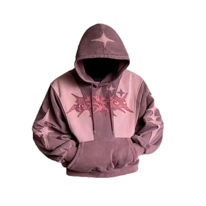 เสื้อฮู้ดดี้ทรงโอเวอร์ไซส์ ไหล่ตก ผ้าฟลีซน้ำหนักเบา ปักลายกราฟิกสีสันสดใส ดีไซน์ของตัวเอง ผลิตจำนวนน้อยได้ สไตล์สตรีท - Product Image 1