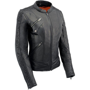 SAMROZ SPORTS Ladies Women's Embossed Leather Jacket - Product Image 1