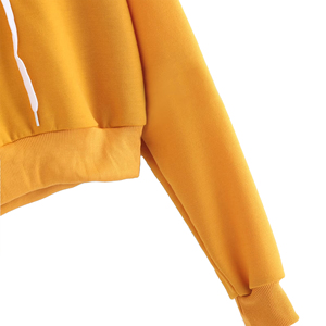 Hoodie court tendance pour femme, pull personnalisé avec broderie, en molleton de coton, fabrication OEM ODM, vente en gros, fabricant de vêtements, marque privée, coupe oversize - Product Image 5