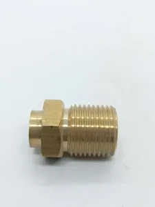 อะแดปเตอร์เกลียวหกเหลี่ยมทองเหลืองธรรมชาติ ขนาด 1/4 นิ้ว NPT BSP สำหรับแรงดันสูง ผลิตด้วยเครื่อง CNC สำหรับงานประปาและการเกษตร - Product Image 3