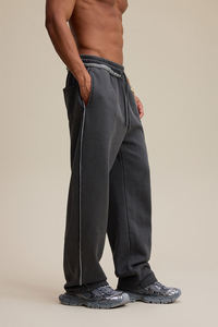 Casual Wide Leg Track Pants <b>Mens</b> Blank Distressed Sweatpants <b>Loose</b> <b>Joggers</b> <b>Men</b> Solid Color Pants - Product Image 2