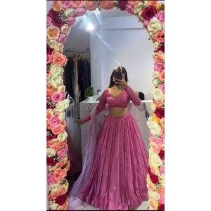 Hermoso Lehenga Choli con Estampado Floral para Fiestas, Elegantes Vestidos de Noche - Product Image 5