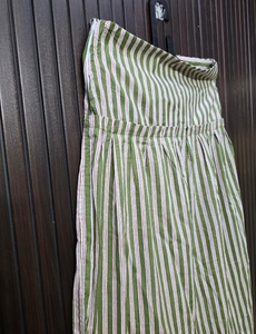 Falda midi plisada a rayas de cintura alta para mujer, estilo casual, tejida, cómoda y ajustada - Product Image 3