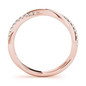 Anillo de Boda Trenzado con Moissanita de Corte Redondo, Plata de Ley 925 Chapada en Oro, Anillo Apilable para Aniversario de Bodas para Mujer - Product Image 2