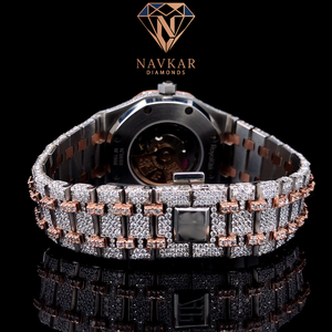 Reloj Clásico de Lujo para Hombre, Completamente Adornado con Diamantes Cultivados en Laboratorio, Movimiento Automático Suizo, Esfera con Números Árabes - Product Image 2