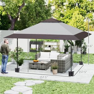 Gray Pop-Up <b>Canopy</b> <b>Tent</b> Without Base Convenient Party Sunshade - Product Image 6