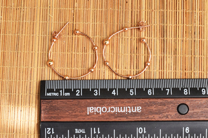 Pendientes de Aro Lisos de Plata de Ley 925 con Baño de Oro Rosa y Piedras en Forma de Bola, Pendientes de Perlas Minimalistas de Diseño para Uso Diario - Product Image 6