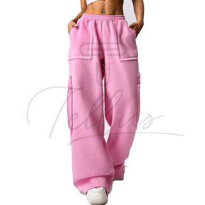 Pantalones Deportivos de Lona Transpirables para Mujer, Diseño Nuevo, Corte Regular, Cintura Elástica, para Gimnasio, Correr, Estilo Informal, Lisos, de Pierna Ancha, para Otoño - Product Image 4