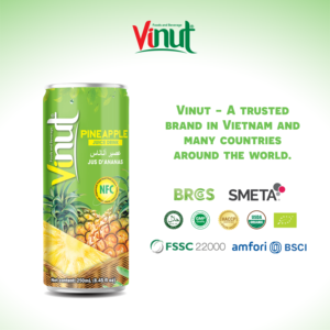 Jugo de piña OEM ODM Etiqueta privada Fabricante de bebidas Formulación personalizada Fábrica de Vietnam 250ml Botella para mascotas 24 por caja - Product Image 5