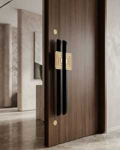 KELLTON Luxury Brass Square Pull <b>Handles</b> for <b>Kitchen</b> Cabinets Midcentury Modern Design Durable Eco-Friendly Artisan Collection - Product Image 1