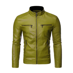 Veste en cuir véritable pour homme de qualité supérieure pour l'automne et l'hiver, style streetwear, teinture unie, avec service OEM, veste en cuir pour homme - Product Image 3