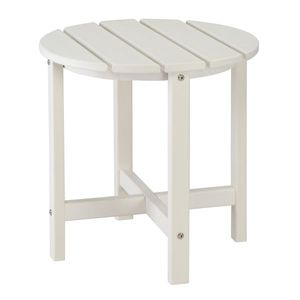 Single Layer <b>White</b> <b>Round</b> HDPE Side <b>Table</b> 46*46*46cm for Outdoor Use - Product Image 4