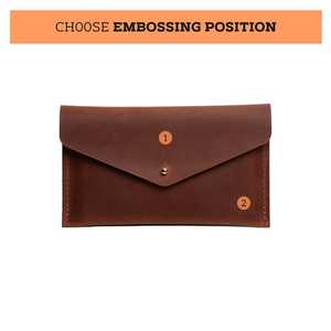 Leather <b>Money</b> <b>Pouch</b> For Travel With Button Closure Durable Classic Style Orange Color One Compartment - Product Image 4