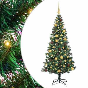 Árbol de Navidad Artificial Preiluminado Verde de 70.87 Pulgadas, Material de PVC y Metal - Product Image 2