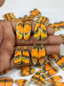 Bumble Bee Yellow Natural Gemstone Cabochon Pairs for Handmade <b>Earrings</b> Jewelry Making Supplies - Product Image 6