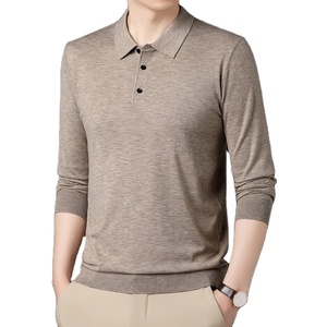 เสื้อสเวตเตอร์แบบสวมหัวคอปกสีพื้นผ้าวูลแขนยาวของผู้ชายเสื้อซับในแบบคลาสสิกสำหรับฤดูใบไม้ร่วง - Product Image 4
