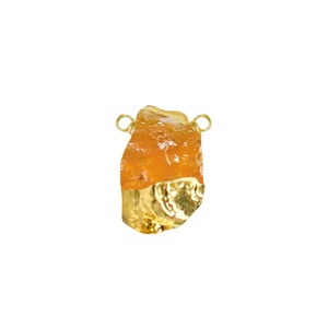 Pendentif breloque en pierre de cornaline naturelle brute plaqué or 18 carats pour la création de colliers - Product Image 1