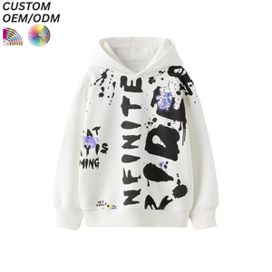 Sweat-shirts et sweats à capuche en molleton 100 % coton pour enfants, avec impression de logo personnalisé – Séchage rapide, respirant, anti-boulochage - Product Image 1