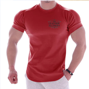 T-shirt de sport pour homme, coupe slim, éco-responsable, respirant, séchage rapide, pour entraînement, course à pied, athlétisme, vêtements de sport actifs - Product Image 1