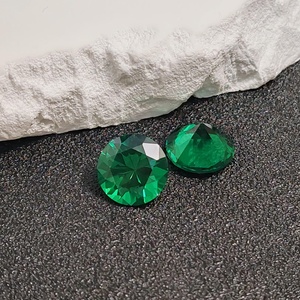 Esmeralda natural redonda facetada, corte brillante, verde intenso, esmeralda suelta, varios tamaños para joyería al por mayor - Product Image 3