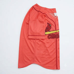 Camiseta de Béisbol Personalizada Sublimada en Rojo Coral, Uniforme de Equipo, Impresión Personalizada, Botones Cosidos, Ropa Deportiva para Hombre - Product Image 4
